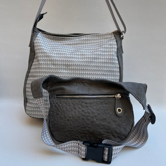 PACK Special Edition "Mother's Day" Fanny pack + ToteBag BioCuir® natural leather Unique Pieces 11469