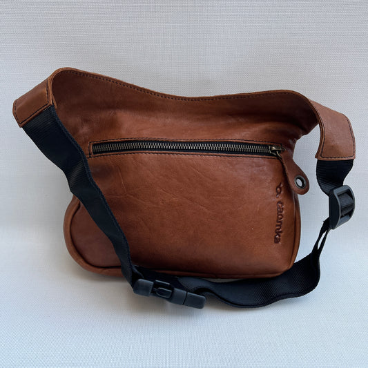 Special Brown & Old Gold BioCuir® natural leather Unique Piece No. 11073