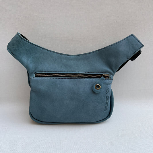 Premium Blue Circles & Old Gold Natural BioCuir® Leather Exclusive Part No. 11555