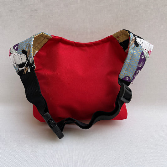 Special Red "Cordura" & Japanese Flowers · Waterproof · Unique Piece No. 11571