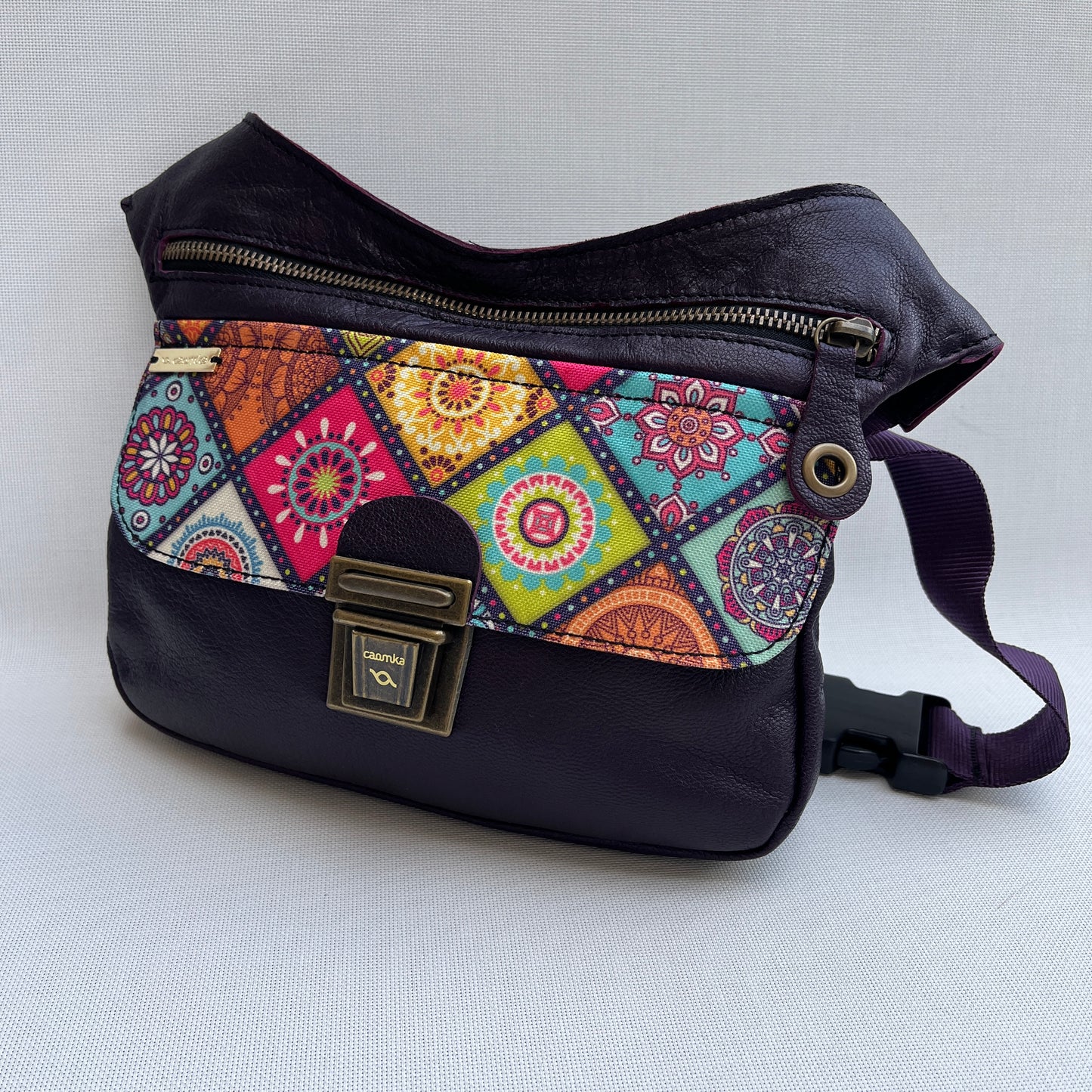 Special Dark Purple & Mandalas · Piel natural BioCuir® · Pieza Única Núm. 12667