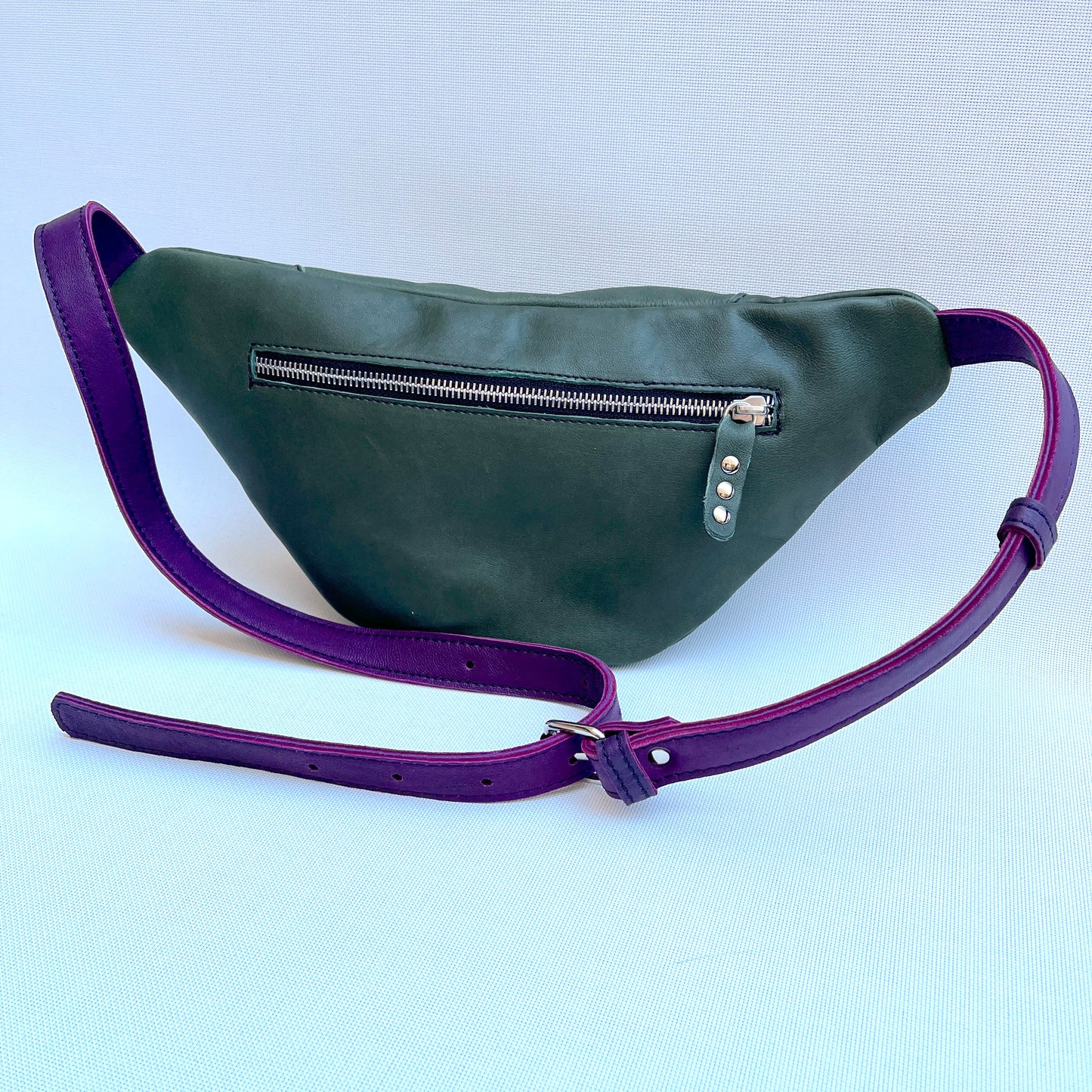 Retro Chic Verde Botella y Verde Pistacho · Piel natural BioCuir® · Pieza Exclusiva Núm. 11670