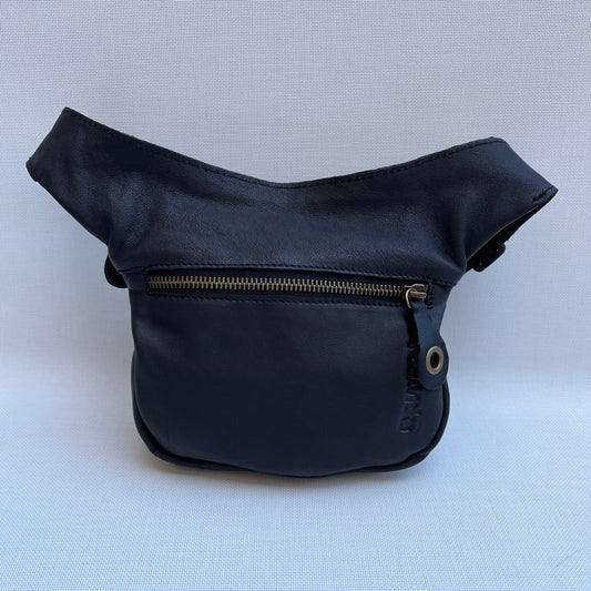 Mini Black & Old Gold Natural BioCuir® Leather Exclusive Piece No. 11761