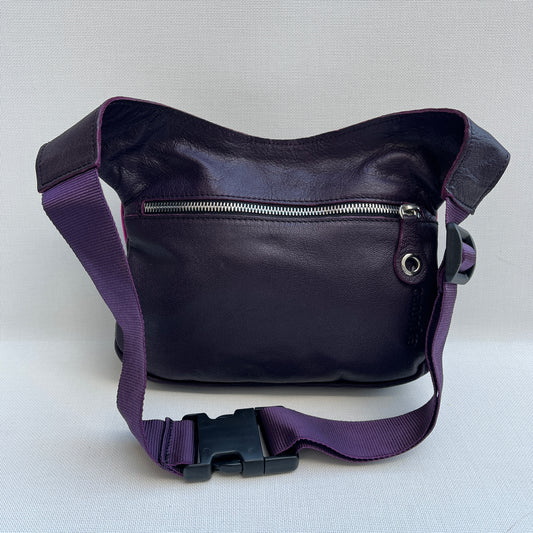 Special Dark Purple & Mandalas BioCuir® natural leather Unique Piece No. 12773