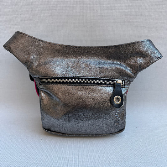 Special Metal Silver Top BioCuir® natural leather Unique Piece No. 13358