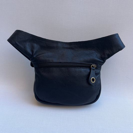 Mini Black & Old Gold Natural BioCuir® Leather Exclusive Piece No. 12619