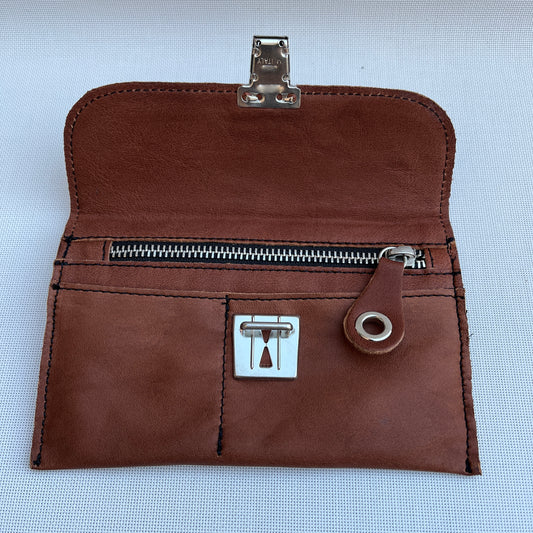 CAOMKA Flat Coin Purse Natural BioCuir® Leather Exclusive Piece No. 10939