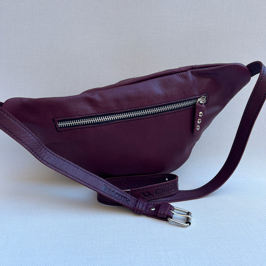 Premium Retro Chic Bordeaux Natural BioCuir® Leather Exclusive Piece No. 12644