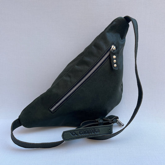 Retro Chic Bottle Green Natural leather BioCuir® Exclusive Piece No. 12656