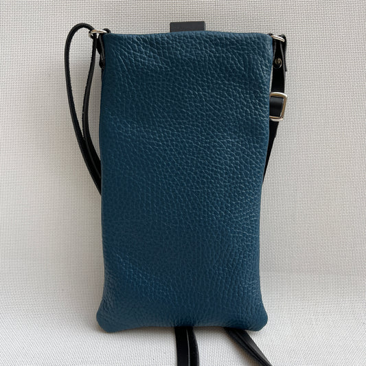 Mobile Holder · Design Alpha · Natural leather · Petroleum Blue