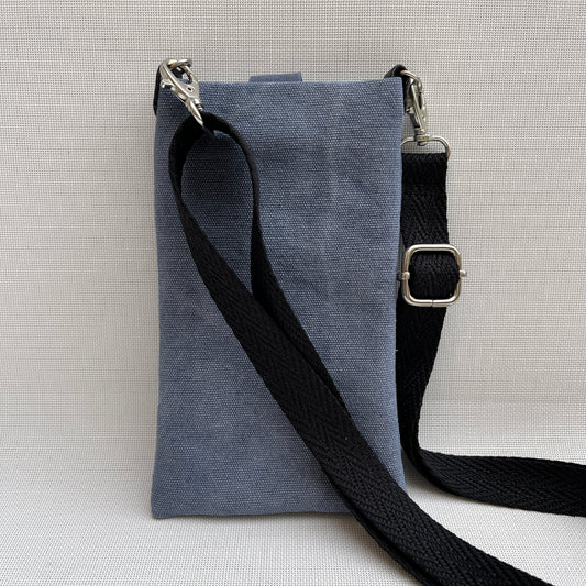 Mobile Holder · Natura Design · Hemp Natural Fabric · Blue