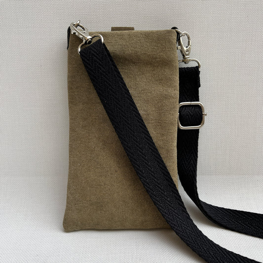 Mobile Holder · Natura Design · Hemp Natural Fabric · Khaki Green