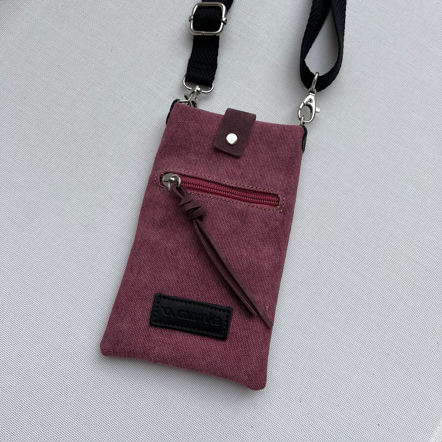 Mobile Holder · Natura Design · Hemp Natural Fabric · Bordeaux