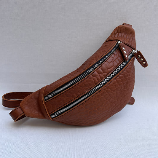 Retro Chic Brown BioCuir® Natural Leather Exclusive Piece No. 11900