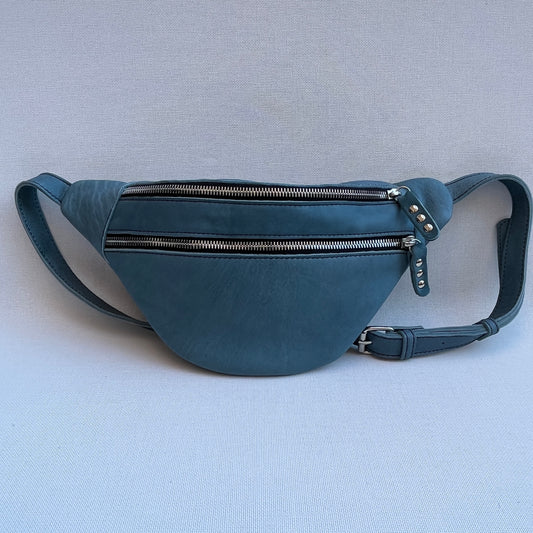 Retro Chic Denim Blue Natural leather BioCuir® Exclusive Piece No. 11023