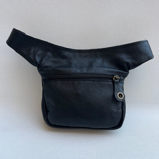 Mini Premium Black & Old Gold BioCuir® natural leather Exclusive Piece No. 12680