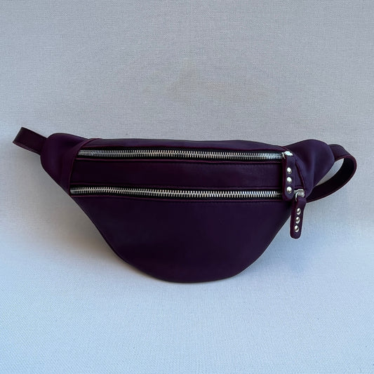 Retro Chic Dark lilac BioCuir® natural leather Exclusive Piece No. 11025