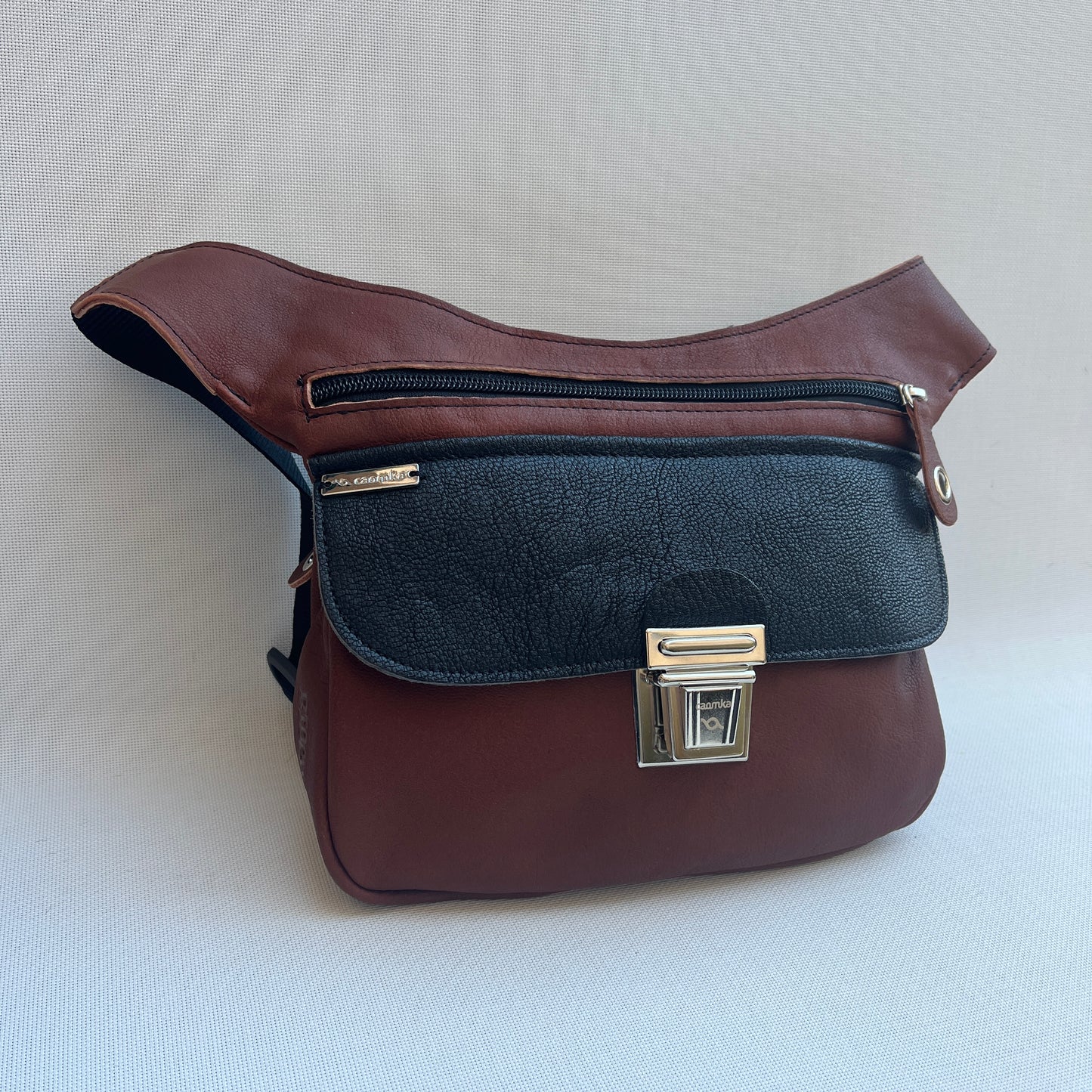 Special Brown & Black BioCuir® natural leather Exclusive Piece No. 12894