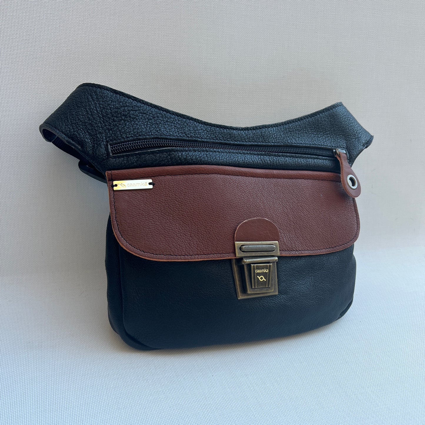 Special Black & Brown BioCuir® natural leather Exclusive Piece No. 12797