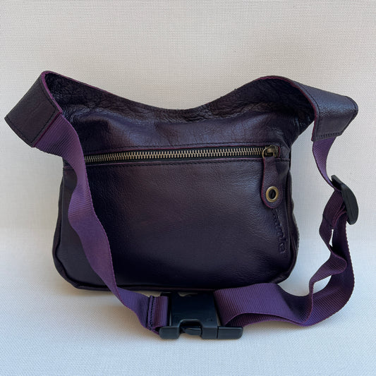 Special Dark Purple & Mandalas BioCuir® natural leather Unique Piece No. 12806