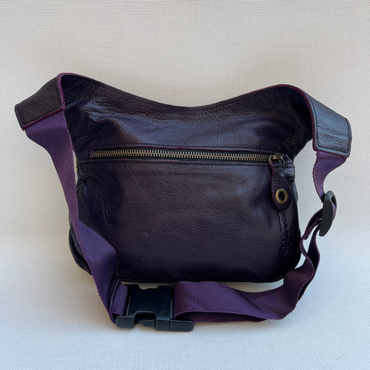 Special Dark Purple & Mandalas BioCuir® natural leather Unique Piece No. 12935