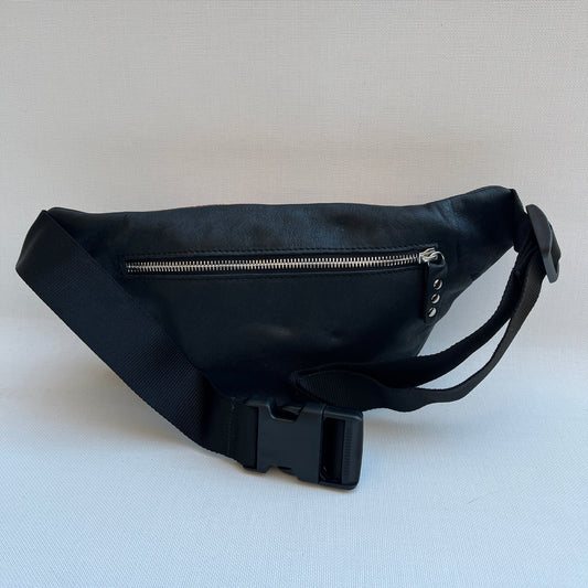 Retro Chic Special Black Mandalas BioCuir® natural leather Unique Piece No. 12845