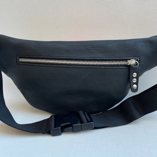 Retro Chic Special Black Mandalas BioCuir® natural leather Unique Piece No. 12798