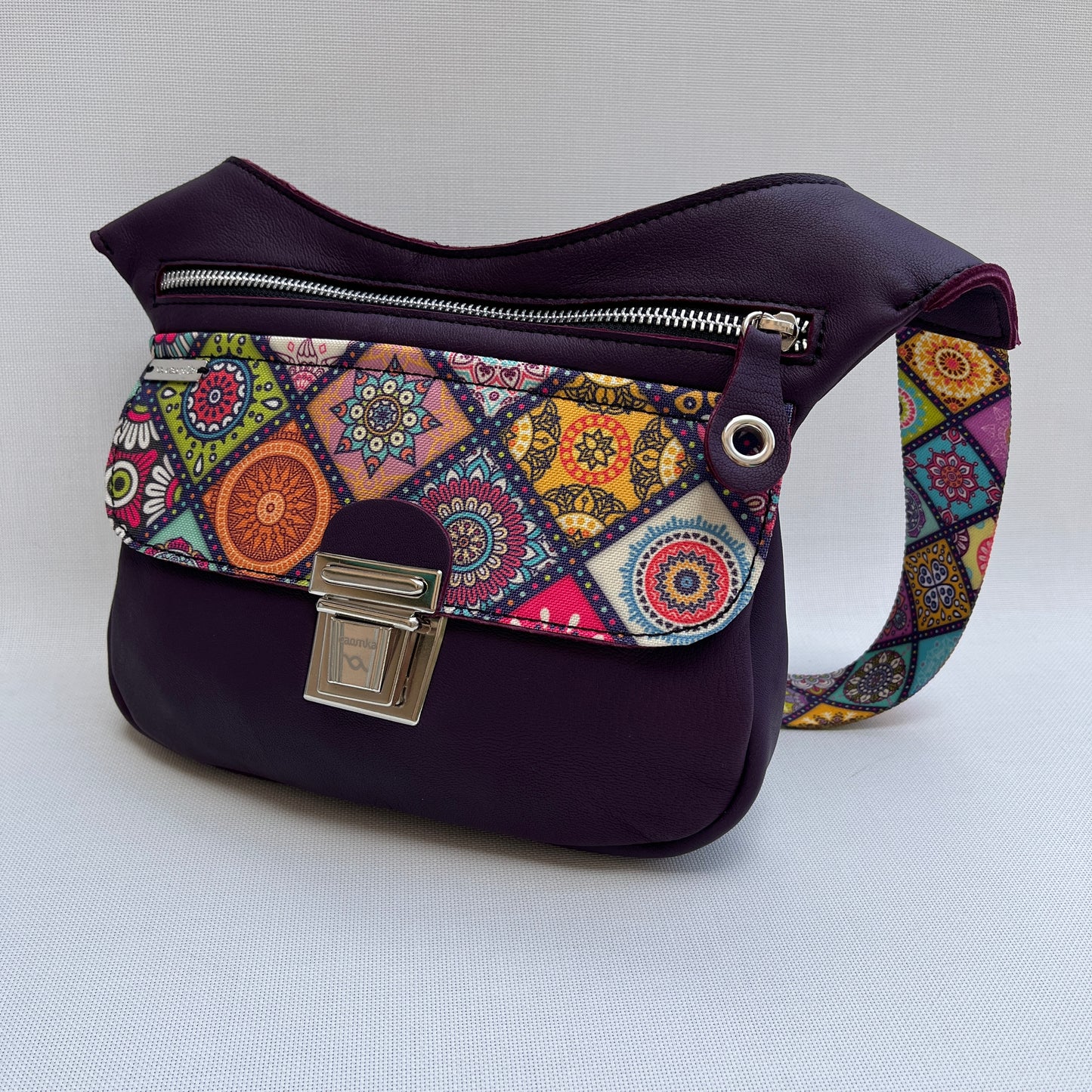 Summer Purple & Mandalas · Piel natural BioCuir® · Pieza Única Núm. 12003