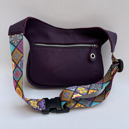 Summer Purple & Mandalas BioCuir® Naturleder Einzelstück Nr. 12003