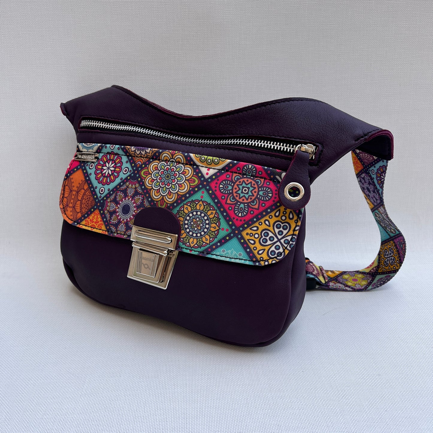 Summer Purple & Mandalas · Piel natural BioCuir® · Pieza Única Núm. 12005