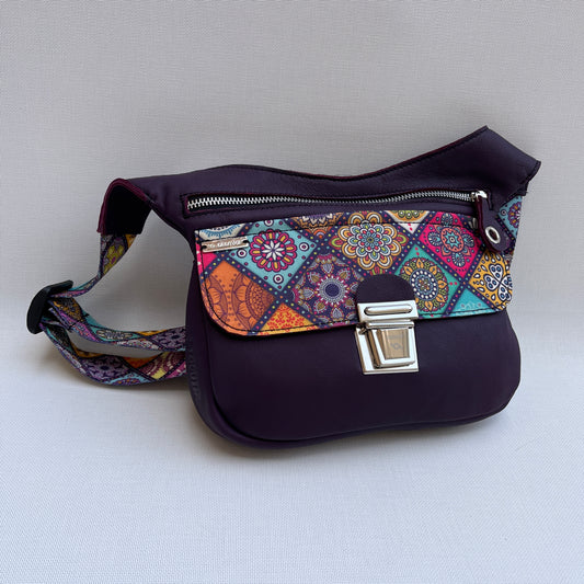 Summer Purple & Mandalas BioCuir® Naturleder Einzelstück Nr. 12005