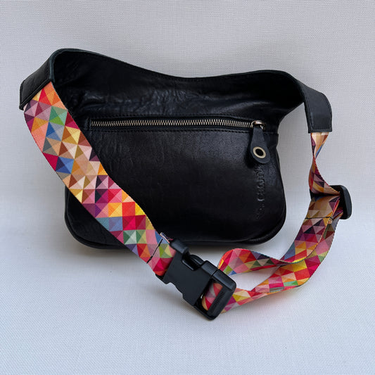 Summer Black & Colors BioCuir® natural leather Unique Piece No. 12006
