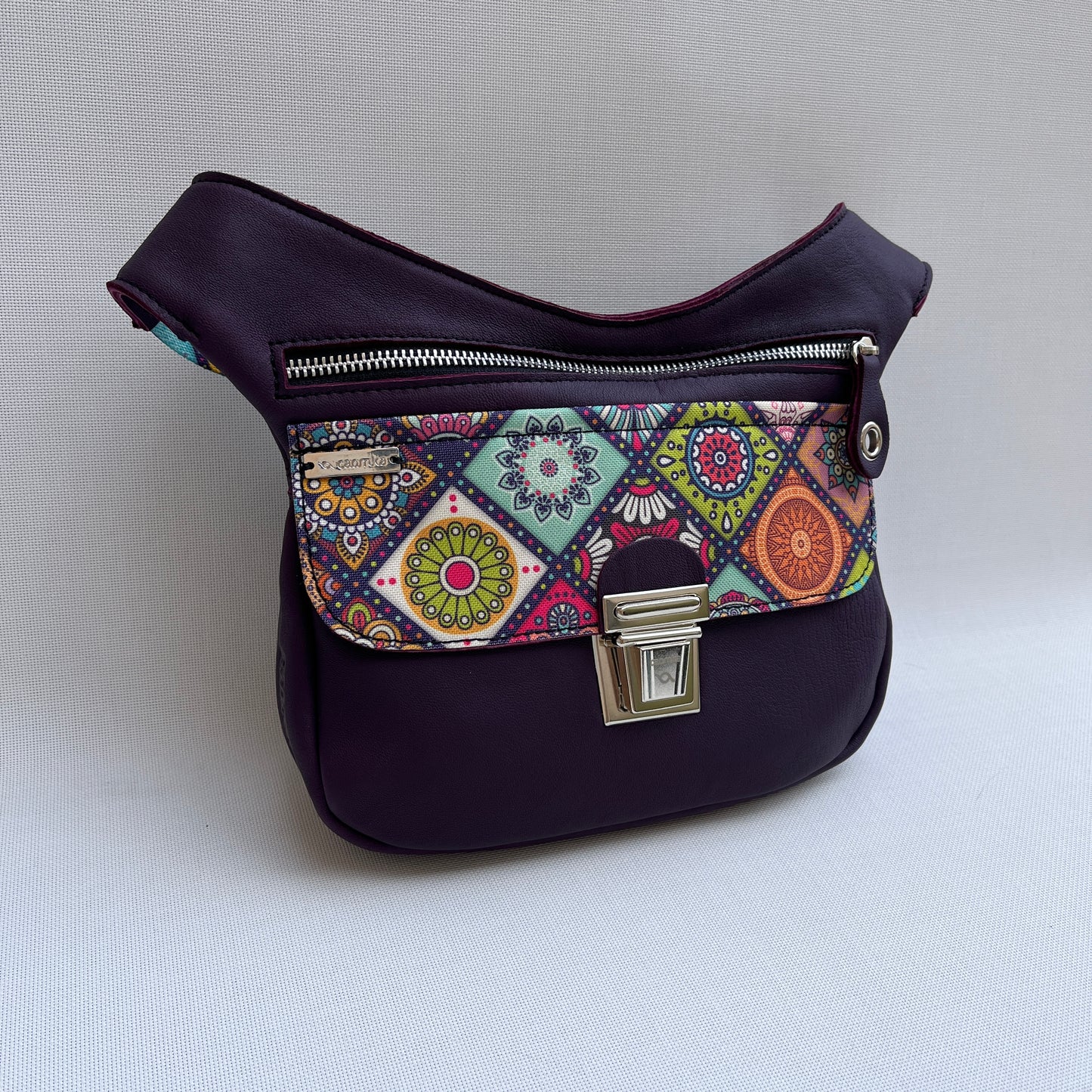 Summer Purple & Mandalas · Piel natural BioCuir® · Pieza Única Núm. 12007