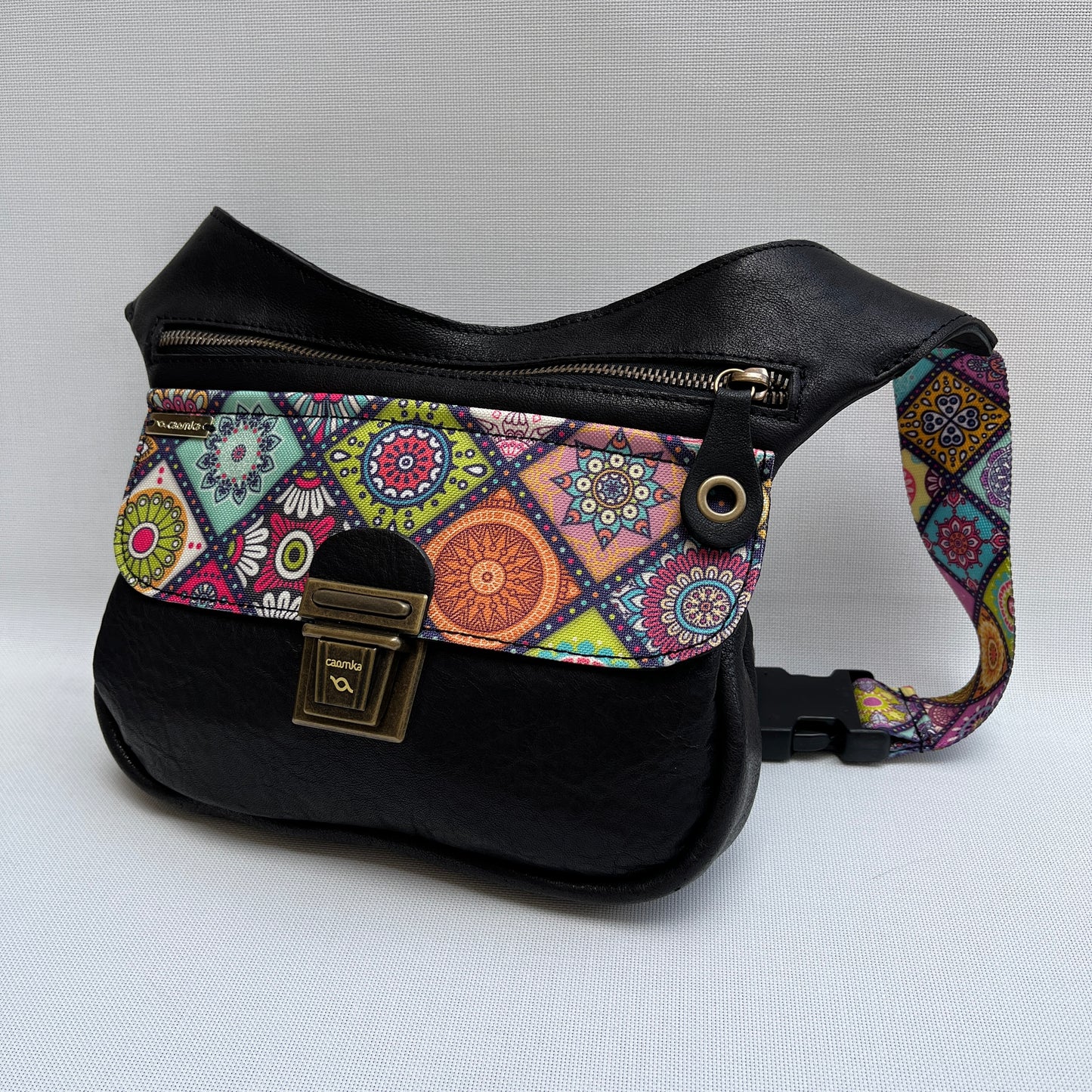 Summer Black & Mandalas · Piel natural BioCuir® · Pieza Única Núm. 12011