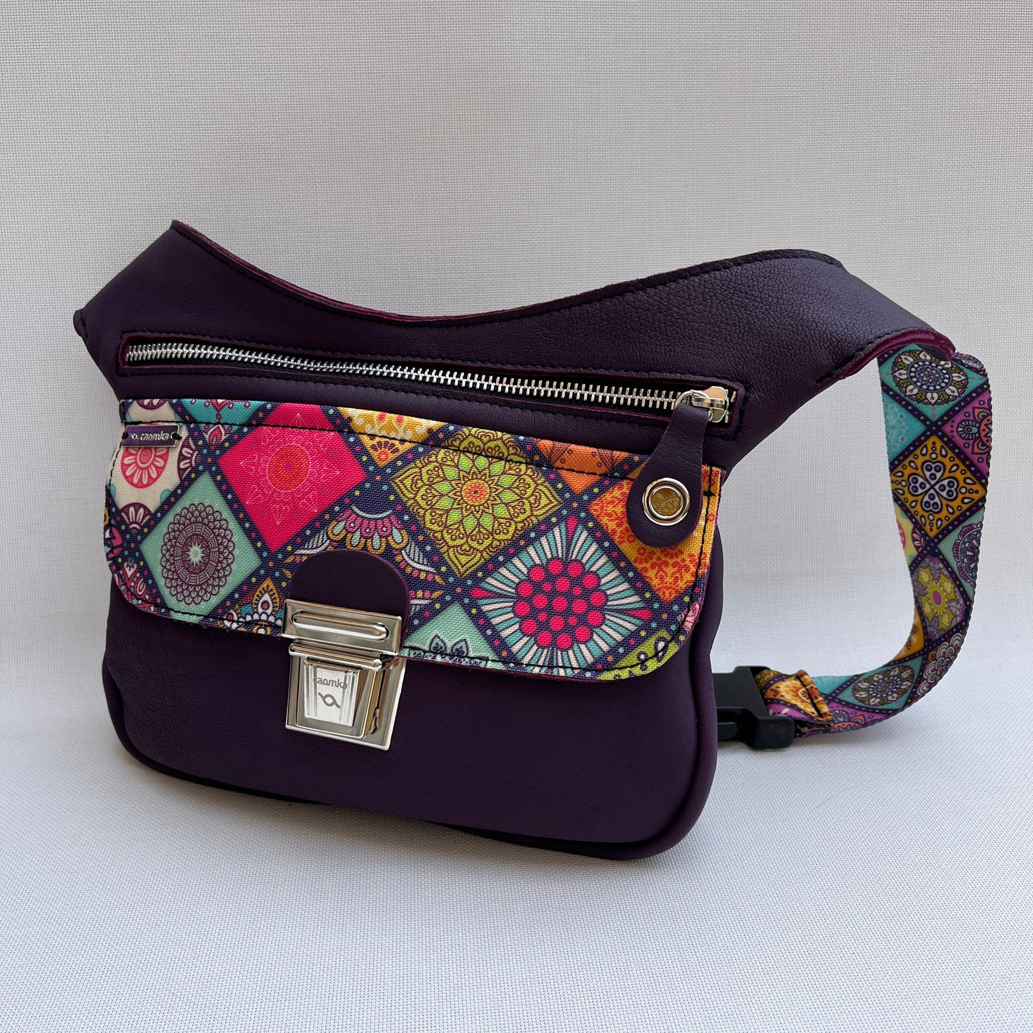 Summer Purple & Mandalas · Piel natural BioCuir® · Pieza Única Núm. 12013