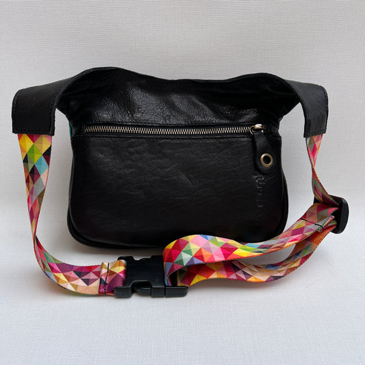 Summer Black & Colors BioCuir® natural leather Unique Piece No. 12015