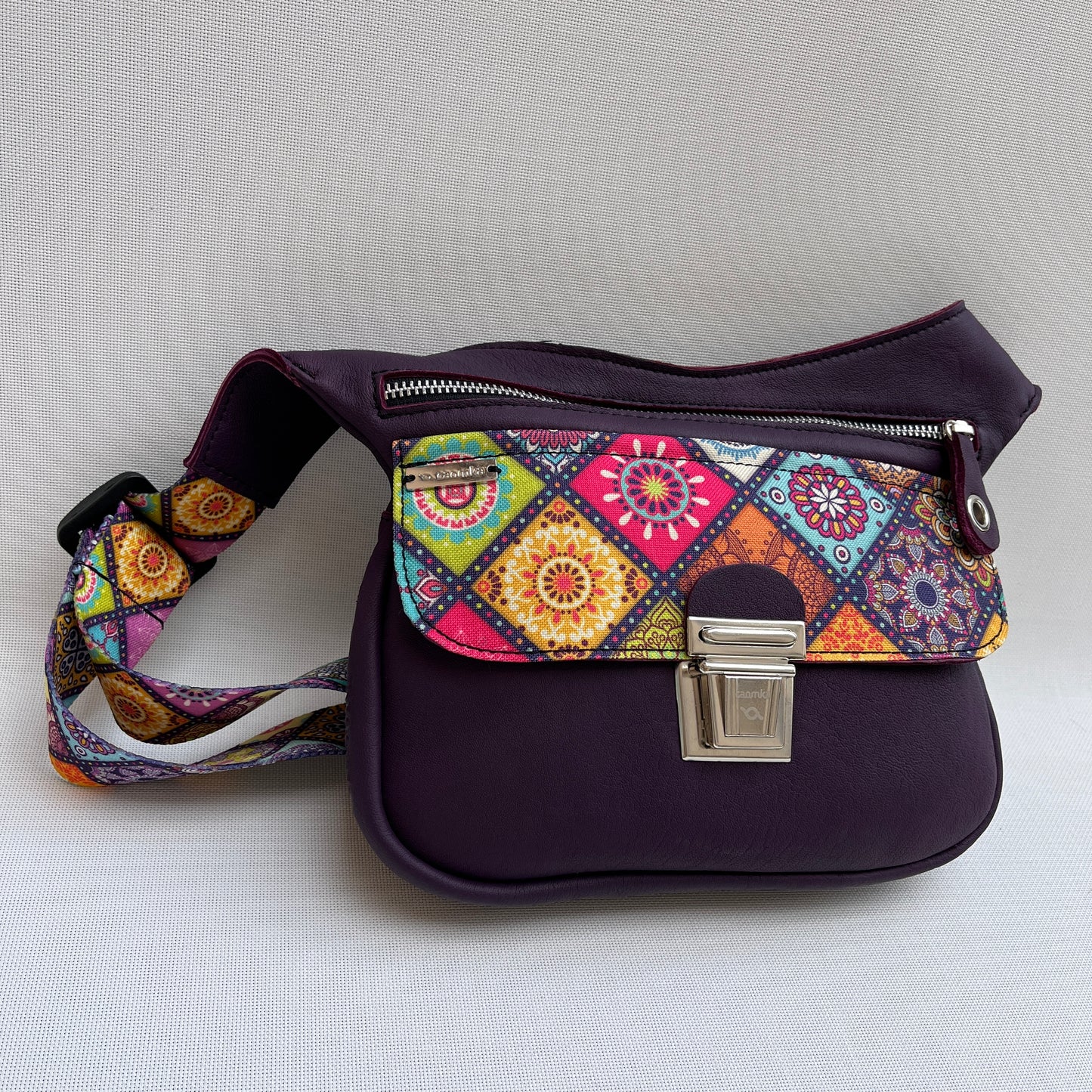 Summer Purple & Mandalas · Piel natural BioCuir® · Pieza Única Núm. 12009