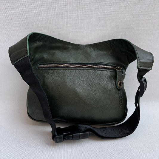 Premium Green & Old Gold BioCuir® natural leather Unique Piece No. 12842