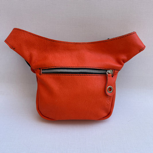 Mini Premium Orange & Silver Natural BioCuir® Leather Exclusive Piece No. 12042