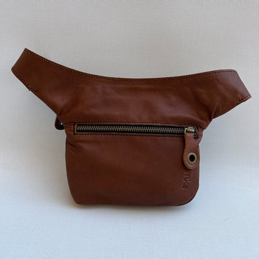 Mini Brown & Old Gold Natural BioCuir® Leather Exclusive Piece No. 12039