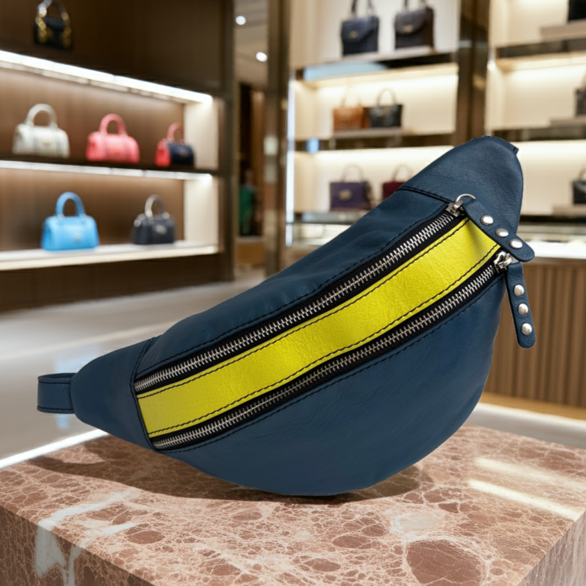 Riñonera "Special RetroChic Azul Petróleo"  · Piel · Pieza Exclusiva Núm. 17844