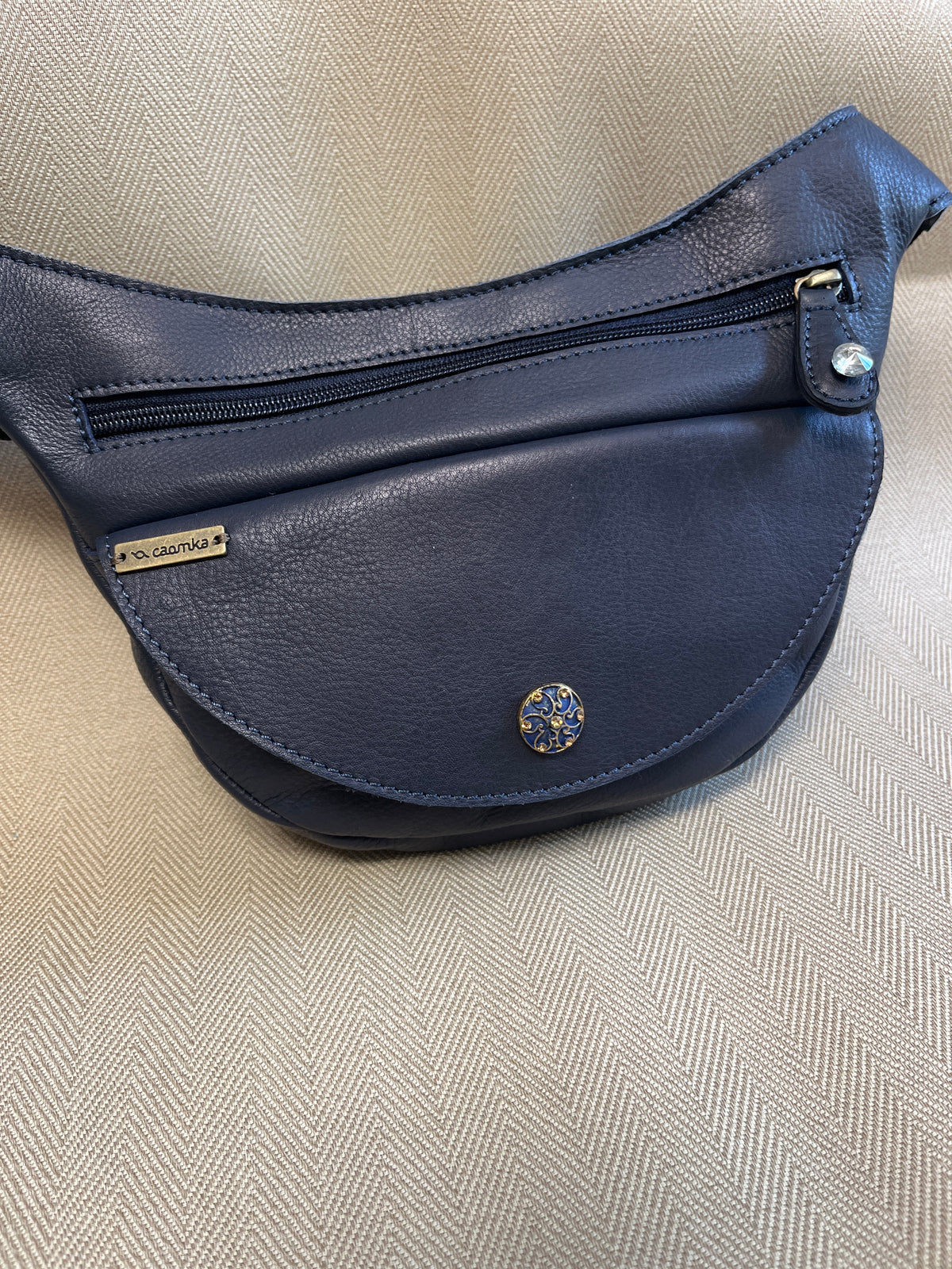 Riñonera Luna "Special Dark Blue Luxury" Silver · Piel · Pieza Exclusiva Núm. 19065