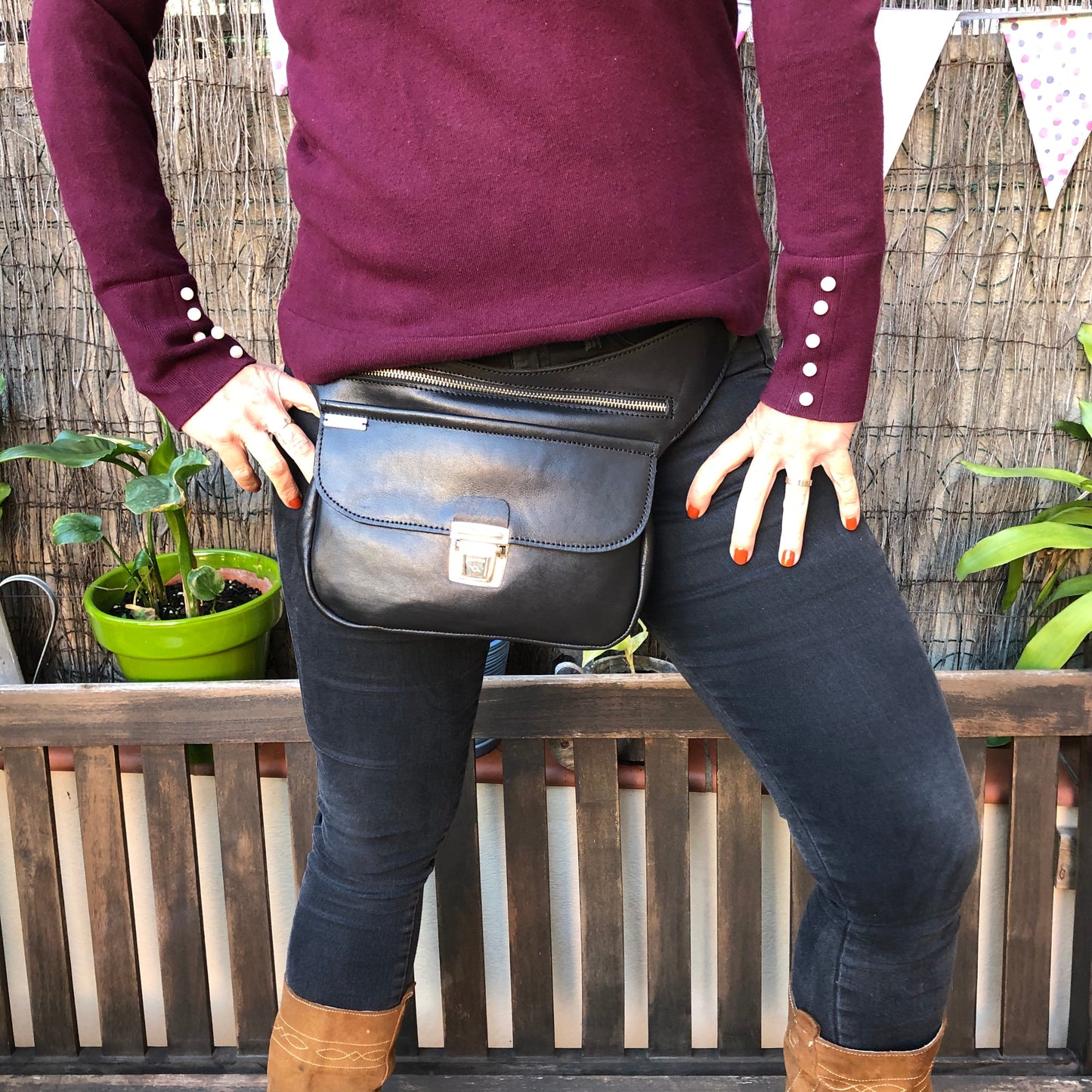 BioCuir Classic Black &amp; Silver BioCuir® Natural Leather Exclusive Piece No. 6678