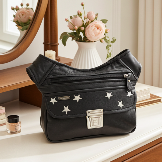 BioCuir Classic Black &amp; Silver BioCuir® Natural Leather Exclusive Piece No. 6678