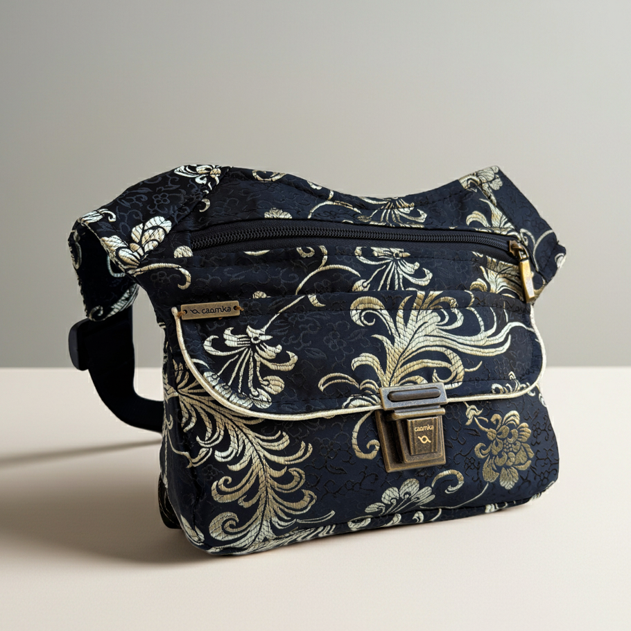 Riñonera "Elegant Luxury India Golden" + Bolsillo trasero · Pieza Única Núm. 19179