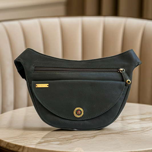 Riñonera Luna "Special Green Luxury" Old Gold · Piel · Pieza Exclusiva Núm. 18459