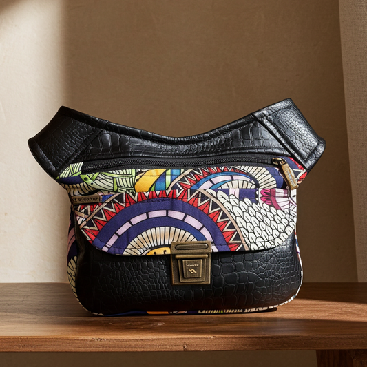 Riñonera "Special Mandalas Black Top" + Bolsillo trasero · Polipiel · Pieza Única Núm. 18195