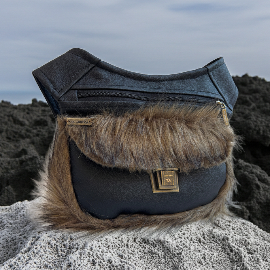 Riñonera "Special Elegant Fur" · Polipiel + Bolsillo trasero · Pieza Única Núm. 18276