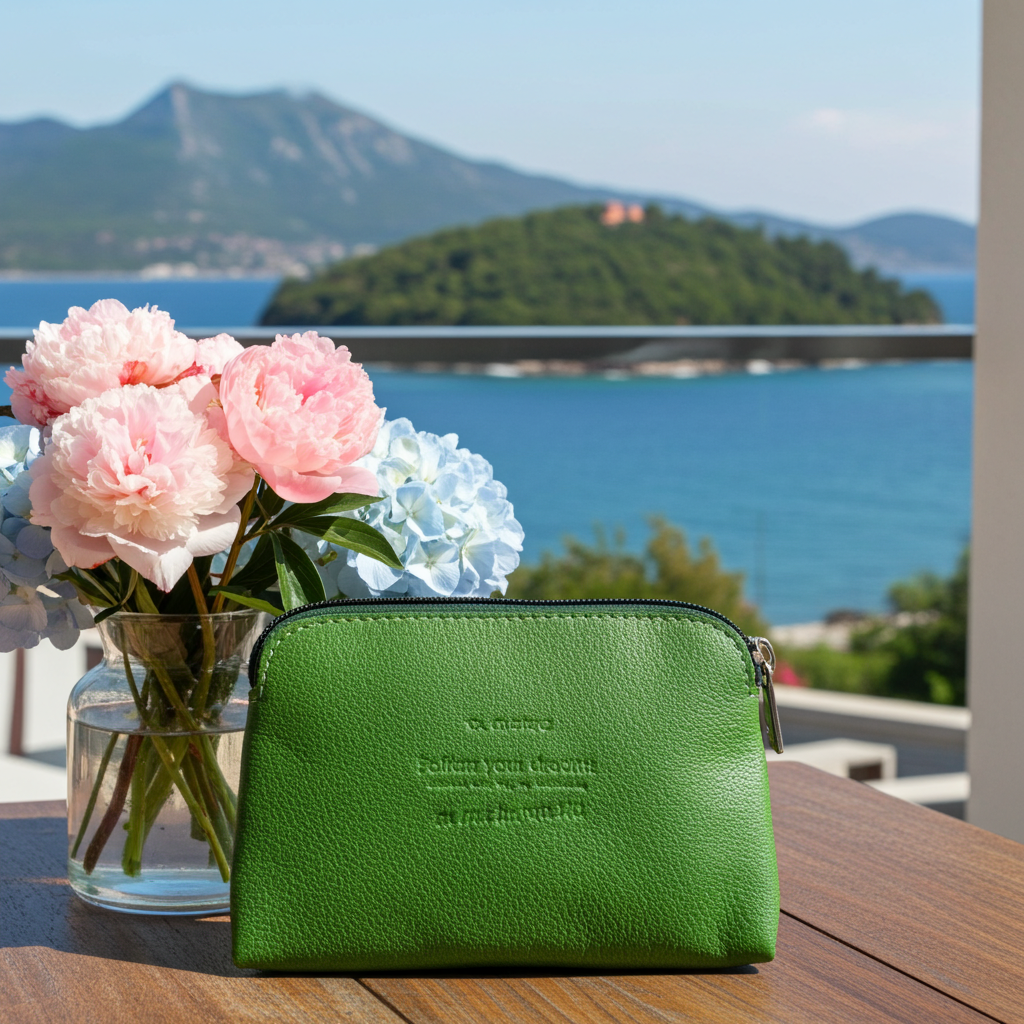 CAOMKA Flat Coin Purse Natürliches BioCuir®-Leder Exklusivstück Nr. 13177