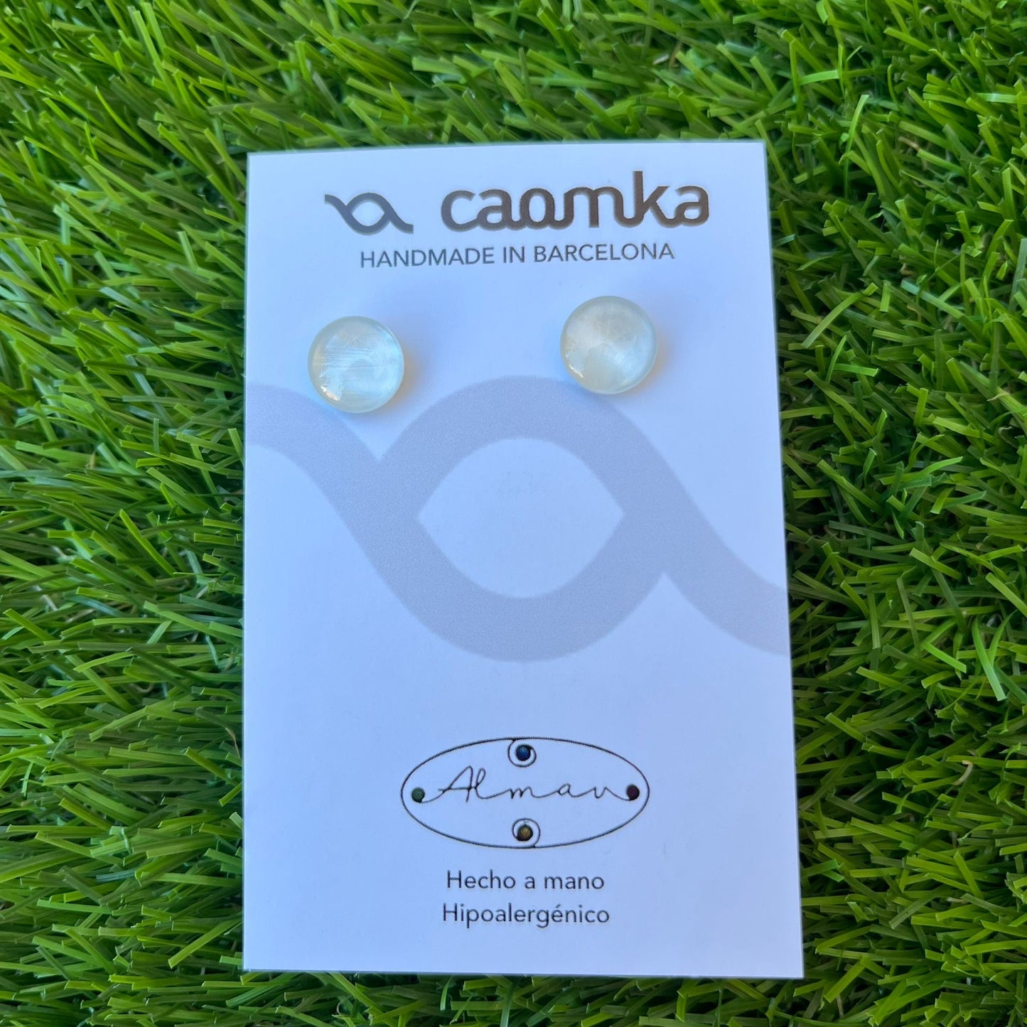 Pendientes Sol Blanco Éter – Vidrio fundido